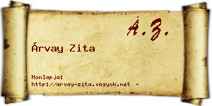 Árvay Zita névjegykártya