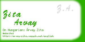 zita arvay business card