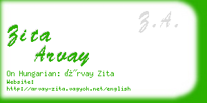 zita arvay business card